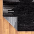 thumbnail image 3 of World Rug Gallery Area Rug Bohemian Stripe Jute Rug Carpets for Living Room Rugs for Sale - BLACK 6'6"X9', 3 of 7