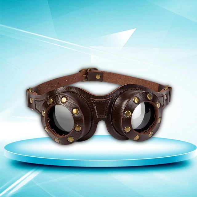 Gafas Vintage s, gafas de material cuero industriales, accesorios ajustables para caballero, lentes de cosplay para de Halloween