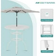 thumbnail image 6 of MEETWARM Patio Height Bar Table, 38.5" Bar Height Bistro Table, Outdoor Cast Aluminum Bistro Round High Top Dining Table with 2" Umbrella Hole for Garden Deck Backyard, White, 6 of 7