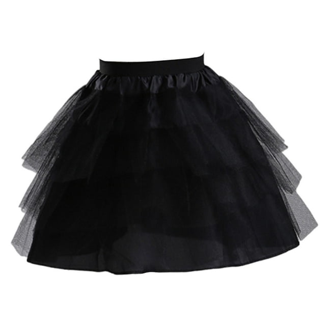 Petticoat Infantil Falda Tul Niña Crinolina Elástica Enagua Flexible Portátil sin Alambres Tela Suave para Trajes Ballet Bodas Cosplay Apto para Niñas Presentaciones Fiestas Negro L