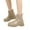 Khaki, variant on Women's Waterproof Plush Bootie Detachable with Cotton Inside Rain Boots Outdoor Rubber Water Shoes