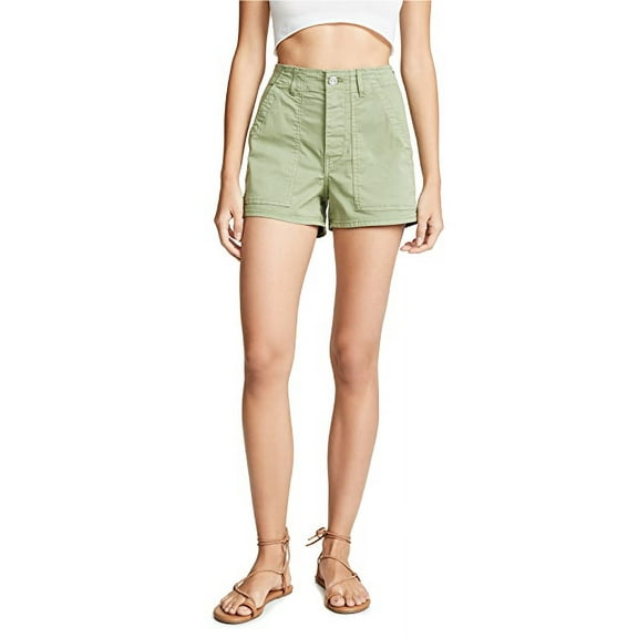 3x1 Women's LIGHT MOSS Simone High Rise Moto Shorts 28