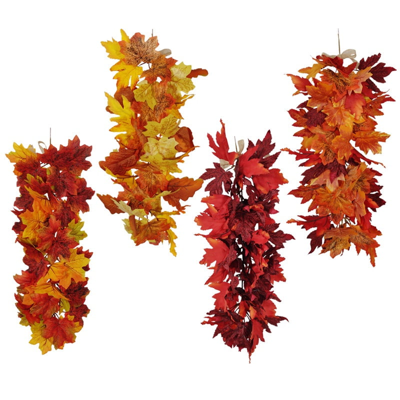 SweetCandy Fall Leaf Garland, Hanging Vines Garland Artificial Fall
