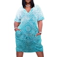 thumbnail image 1 of Fade to Teal-vestido holgado con bolsillo para mujer traje de acuarela y garabatos Verano, 1 of 6