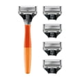 thumbnail image 3 of Harry's Men's 5-Blade Shaving Razor with 5 Refill Cartridges, Ember Orange, 3 of 8