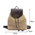 thumbnail image 6 of MMYGU Summer Hollow Out Backpack Drawstring Hasp Straw Bag School Bag Knitting Rucksack Beach Bag Travel Holiday Ladies Handbag Bolsas, 6 of 6