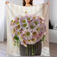 thumbnail image 4 of NIANHE Pink Flower Vase blanket, comfortable and soft, warm casual blanket, printed design, winter sofa dormitory home decoration, must-have travel product. Size is 50x60 inches., 4 of 9