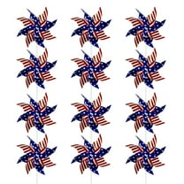 XIXISTARYY 4th of July Decorations Patriotic Pinwheels 12 Pack American Flag Design, Perfect for 4th of July, Memorial Day, Outdoor Decor