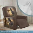 thumbnail image 3 of Jiueut Horse Cross Print Recliner Cover, Comfortable Jacquard Sofa Cover Anti Slip Recliner Chair Covers with Machine Washable Design, 3 of 7