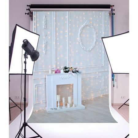 Cute Family Christmas Photo Ideas HelloDecor Polyster 5x7ft Photography Background Christmas Decorations Ideas White Fireplace Happy Night Pray Bless Chic Wall Interior Children Adult Family Photo Portraits Backdrop ()