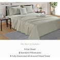 thumbnail image 3 of Softest Cotton Sheets Double Sheet Set Pc Set Thread Count Sateen Bedding Deep Pocket Sheets Cooling Sheets Double Size Sheets Breathable Bed Set (), 3 of 9