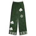 thumbnail image 4 of Endives Womens Linen Pants St. Patrick Printed Casual High Waisted Baggy Pants Comfy Pants St Day Bottoms Green, 4 of 5