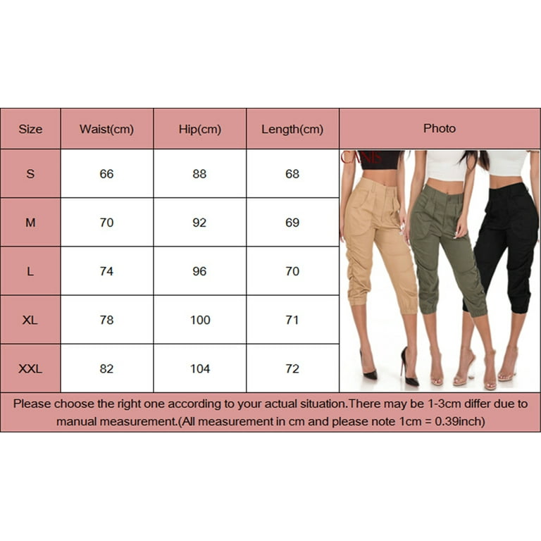 Cargo Pants for Women Pocket Capris Crop Pants Summer Casual Loose Cropped  Pants With Pockets 