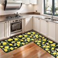 thumbnail image 3 of Kitchen Rugs Sets Of 2,Yellow Lemon Fruit Flowers Black Pattern Anti Fatigue Kitchen Mat Rugs Non Slip Washable,Decorative Kitchen Floor Mats for Kitchen,Sink,Laundry,17"x47"+17"x47", 3 of 5