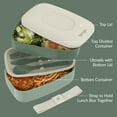 thumbnail image 5 of Bentgo Classic - Adult Bento Box, Stackable 3-Compartment Lunch Box with Removable Utensil Set and Sealing Strap, BPA-Free, Food Container Ideal for Meal Prep, Work, and On the Go (Khaki Green), 5 of 7