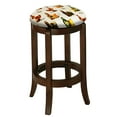 thumbnail image 1 of The Furniture King Wood Bar Stool Espresso Finish 24" Tall Kitchen Game Room Stool with Your Favorite Novelty Theme Fabric Covered Swivel Seat Cushion (Craft Beer Bottles), 1 of 1