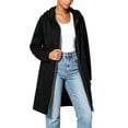 thumbnail image 2 of Hurxie Women's Fall Jacket Zip Up Hoodies Long Sleeve Long Tunic Sweatshirts Oversized Fleece Casual Coat with Pocket Black,L, 2 of 5
