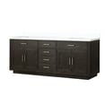thumbnail image 2 of Brown Oak 84" W Bath Vanity With 22" D - Cultured Marble Top & Solid Wood Construction Soft Close Feature Fully Mounted 84 In. Wide Double Frame Function Ready For Installation Process, 2 of 3