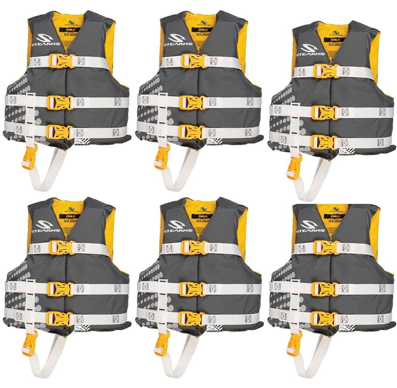 (6) COLEMAN Stearns Classic Series Kids Life Jacket Flotation Vests 30-50Lbs by COLEMAN