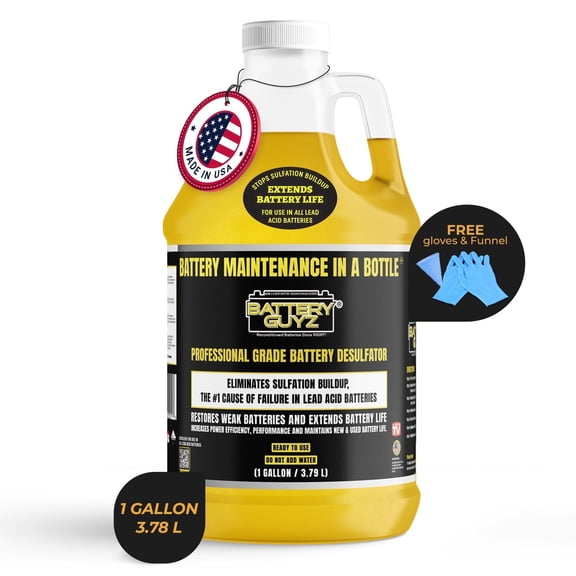 Desulfator to Extend and Renew Battery Life - Golf Cart Batteries - Battery Acid Refill - Batteries Restorer - 48v/12v/8v/6v Batteries and All Lead Acid Batteries - 1 Gallon US (3.78 L) As Seen On TV