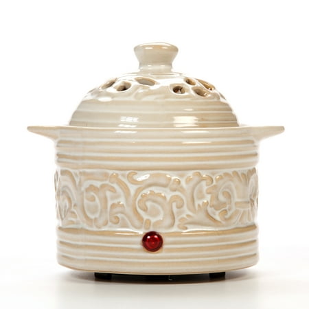 Hosley Electric Ceramic Fragrance / Potpourri Warmer - CREAM, 5.5