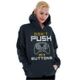 thumbnail image 4 of Dont Push Buttons Video Gamer Unisex Plus Fleece Graphic Hoodie Brisco Brands 2X, 4 of 4