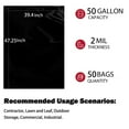 thumbnail image 3 of ZOUYUE 50 Gallon Contractor Trash Bags Heavy Duty, 50 Count 2 Mil kitchen trash bags, Extra Large Garbage Bags for Industrial Commercial Outdoor Yard Lawn & Leaf Bags,Black, 3 of 13