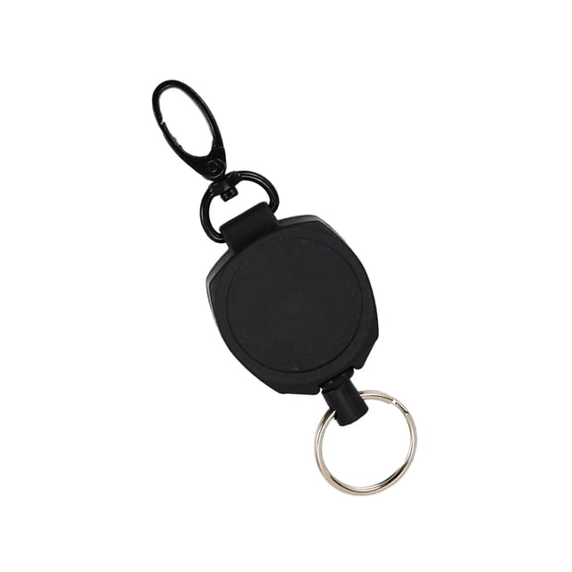 Llavero retráctil Mosquetón resistente y carrete para llaves con cordón retráctil de nailon de 23,62 pulgadas duradero para pesca de escalada