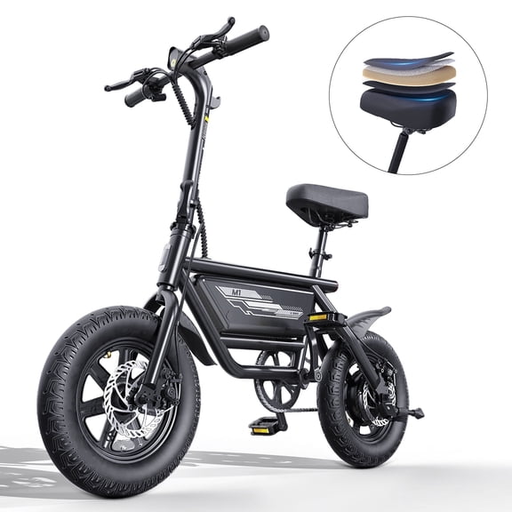 QNUT Folding Ebike for Adults & Teens - 14" Folding Ebike, 750W Peak Power, 20MPH, 48V 35/53Mile Range, 4-Speed & Upgraded Wide Comfort Seat, UL 2849 Certified, for City Cycling & Commuter Riding