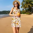thumbnail image 3 of Naloa Boho Flowers Print Women's Summer Spring Casual Beach Sundress,Vacation Sleeveless Tank Crewneck Loose Dresses, 3 of 7