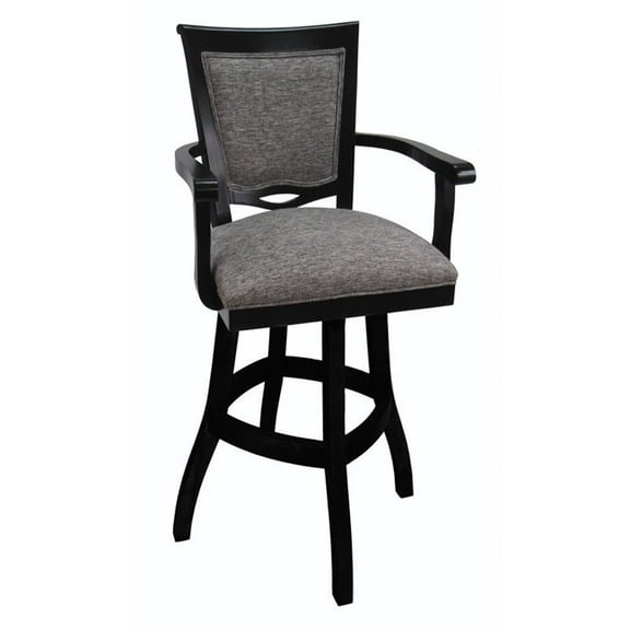 Tobias Designs 34" Swivel Solid Wood Extra Tall Bar Stool in Mojave Gray