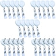 thumbnail image 1 of ORUYROP Lot de 25 Moulinets de Badge Rétractables avec Pince, Pinces pour Badges, Moulinet de Badge Rétractable avec Sangle en Vinyle Transparent et Pivot Crocodile, Distributeur Sans Torsion (Blanc), 1 of 6