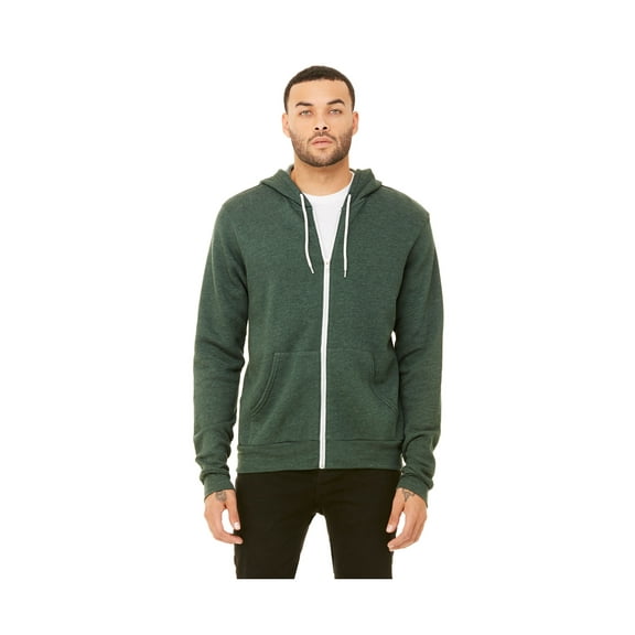 Bella Men's Poly-Cotton Fleece Full-Zip Hoodie, Style C3739