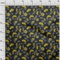 thumbnail image 3 of oneOone Viscose Jersey Yellow Fabric Floral Retro Quilting Supplies Print Sewing Fabric By The Yard 60 Inch Wide, 3 of 5