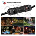 thumbnail image 2 of 6PCS Junction Box with 3 Pin Electrical Cable Connectors, IP68 Waterproof, 4-10mm Adjustable Wire Box, Outdoor Wire Connector Kit for Garden/Landscape Lights, Camera Cable, Car Power Cord, 2 of 8
