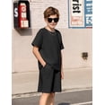 thumbnail image 4 of Arshiner Boys Drop Shoulder T-Shirt & Drawstring Waist Shorts Set Casual Summer Clothes, 4 of 6