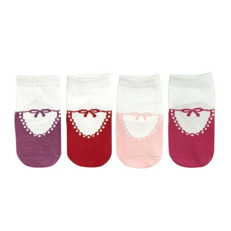 

Wrapables® Anti Slip Mary Jane Socks for Babies (Set of 4)