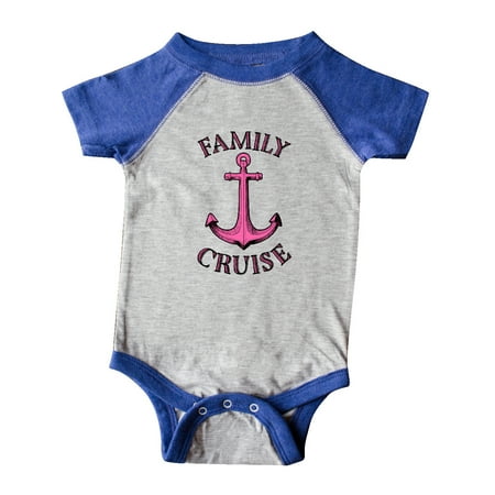 

Inktastic Family Cruise pink ship anchor Gift Baby Boy or Baby Girl Bodysuit