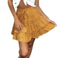 thumbnail image 2 of Teissuly Women Summer Casual Bohe High Waist Ruffled Floral Print Beach Short Skirt, 2 of 7