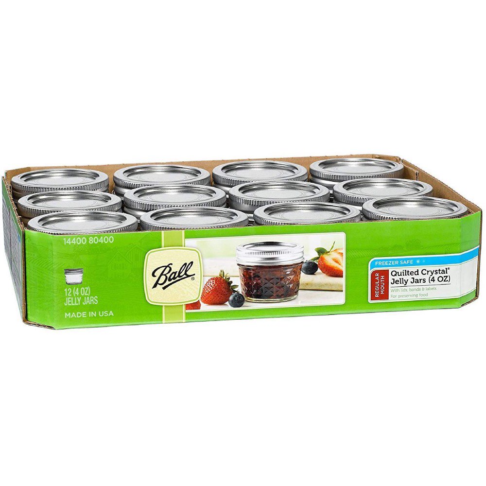 Ball Jelly Jars Quilted Crystal Glass Jars With Lids And Bands 4 Ounce