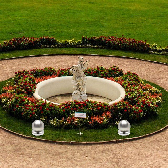 TABLZONE Support de Boule de Jardin en Acier Inoxydable Ornement Extérieur 1Pcs