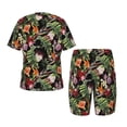 thumbnail image 5 of Picia Watercolor Tropical Flowers Printed Boys' Kids-PJ Snug Fit Cotton Short Sleeve Top and Shorts 2 Piece Pajama Set-X-Large, 5 of 9