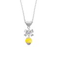 thumbnail image 2 of Delight Jewelry Silvertone Yellow Softball with Stitching Spinner Silver tone Bow Heart Necklace, 2 of 4