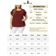 thumbnail image 7 of NOMADIC NOOK Women's Plus Size Work Pleated Short Sleeve Round Neck Tulip Sleeves Blouses, 7 of 7