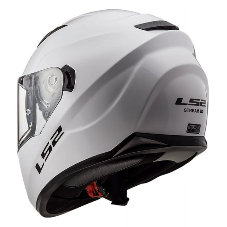 LS2 Helmets Stream Solid Full Face Shield Motorcycle Helmet - Gloss White  (S) 