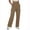 Brown, variant on Women's Solid Casual Cargo Pants Straight Wide Leg Pants Pull-on High Waist Trousers with Multi-pocket Fall Winter Attire