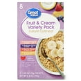 thumbnail image 2 of (3 pack) Great Value Instant Oatmeal Fruits and Cream Variety Pack, 1.23 oz, 8 Count, 2 of 9