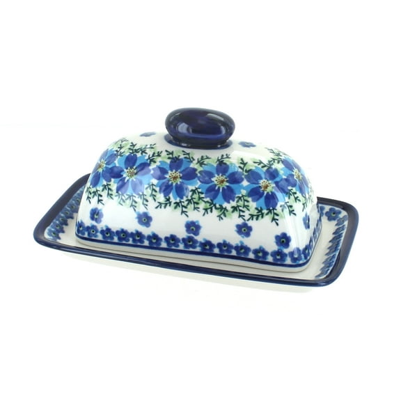 Blue Rose Polish Pottery Kalina Butter Dish