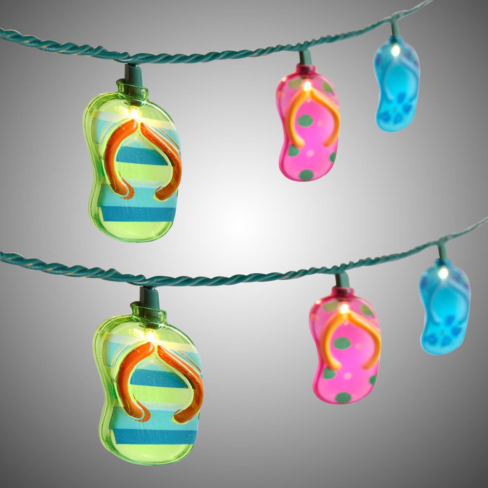 Nantucket Home 8’ Flip Flops Indoor/Outdoor String Lights, Set of 10