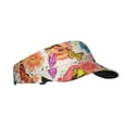 thumbnail image 2 of Daiia Flowers And Birds Watercolor Pattern Sport Sun Visor Hats Visor Cap Adjustable Empty Top Baseball Cap Cotton Ball Caps for Women and Men, 2 of 8